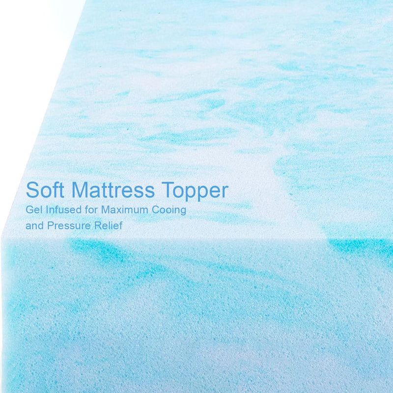 3" Swirl Cooling Gel Infused Memory Foam Mattress Topper